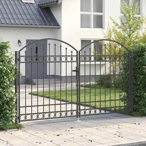vidaXL Portão de Cerca Outros Cinzeto 300 x 175 cm Aço