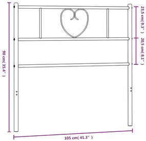Cabeceira de cama 100 cm metal branco