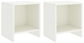 vidaXL Mesas de cabeceira 2 pcs 35x30x40cm madeira pinho maciça branco