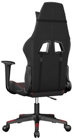 Cadeira gaming couro artificial preto e vermelho tinto