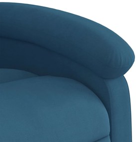 Poltrona de massagens reclinável veludo azul