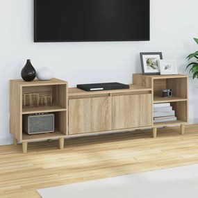 Móvel de TV 160x35x55 cm derivados de madeira carvalho sonoma