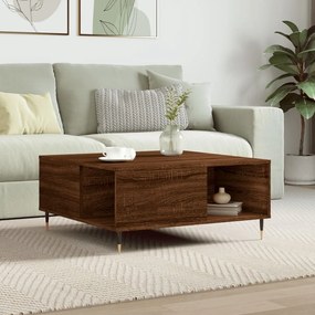 vidaXL Mesa de centro 80x80x36,5cm derivados madeira carvalho castanho