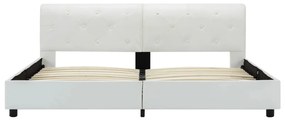 Estrutura de cama 160x200 cm couro artificial branco
