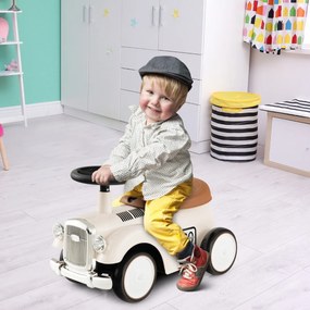 Andarilho de brincar carro retro para crianças, sem pedais, com arrumação e rodas em EVA Branco