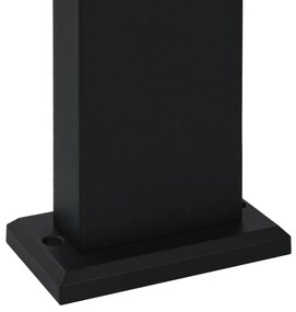 Candeeiros de chão p/ exterior 3pcs 80cm alumínio fundido preto