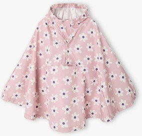 Capa para a chuva LILIBETH com capuz estampado floral, para menina rosa-pálido
