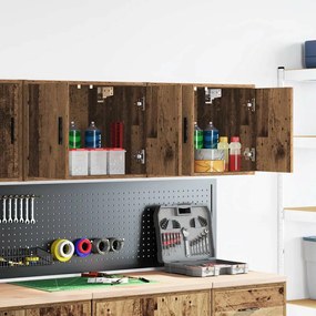 vidaXL Armários de parede para garagem 2 pcs derivados de madeira