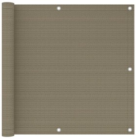 vidaXL Tela de varanda 90x300 cm PEAD cor cinzento-acastanhado
