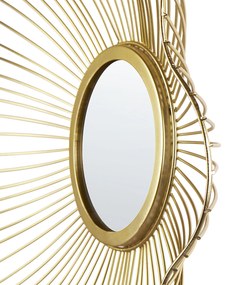 Espelho de parede redondo em metal dourado ⌀ 40 cm SENS Beliani