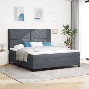 vidaXL Cama Box Spring com Colchão Cinza Escuro 180x200 cm Veludo