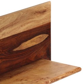 Prateleiras de parede 2 pcs 118x26x20cm madeira acácia maciça