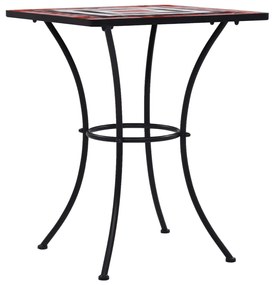Mesa bistrô em mosaico 60 cm cerâmica terracota e branco