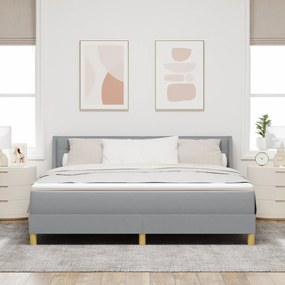 vidaXL Cama Box com Colchão Cinza Claro, 180 x 200 cm, Tecido