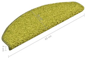Tapete/carpete para degraus 15 pcs 65x21x4 cm verde