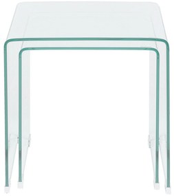 Conjunto de 2 mesas de apoio em vidro KENDALL Beliani