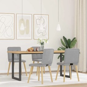 Cadeiras de jantar 4 pcs tecido cinza nuvem
