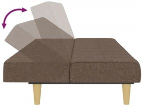 Sofá-cama de 2 lugares tecido cinzento-acastanhado
