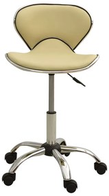 Cadeira de escritório couro artificial cor creme