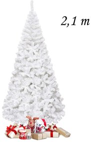 Árvore de Natal de 2,1m com material de PVC de base metálica Árvore de Natal Artificial Árvore de Abeto Artificial Branca