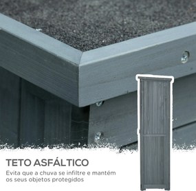 Armário de Madeira 0,31 m² 87x46,5x160 cm Armário Exterior de Madeira