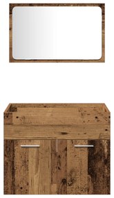 Conjunto de Móveis para Banheiro de 3 Peças Madeira Velha