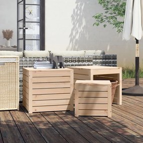 3 pcs conjunto de caixas de jardim madeira de pinho maciça