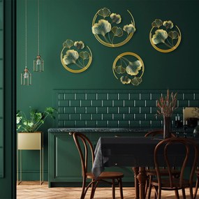 Acessório de Parede Decorativo Bys-009 – Verde/Dourado – 70 x 70 x 7 c