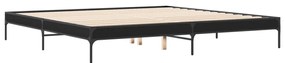 Estrutura de cama 200x200 cm derivados de madeira/metal preto