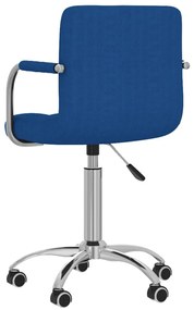 Cadeira de escritório giratória tecido azul