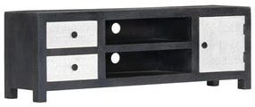Móvel TV esculpido à mão 120x30x40 cm mangueira cinzento/branco