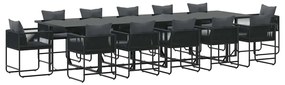 Conjunto de Jantar de Jardim vidaXL com 18 Peças e Almofadas em Aço e