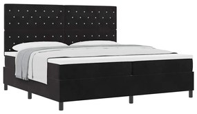 Cama Box Spring com Colchão vidaXL Preto 200x200 cm Veludo
