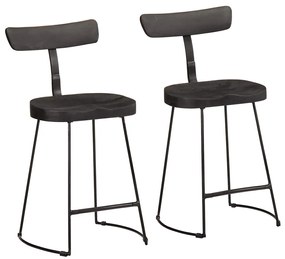 Bancos de bar 2 pcs 49x43x79 cm madeira de mangueira maciça