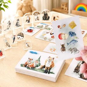 MEGA conjunto de fichas didácticas para crianças - 117 fichas de animais + 39 figuras com imagem