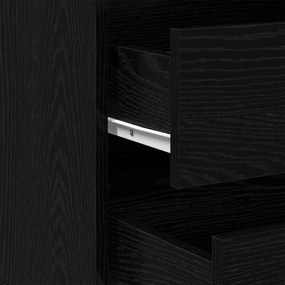 Cômoda de Canto Carvalho Preto 60x41x58 cm Madeira de Engenharia