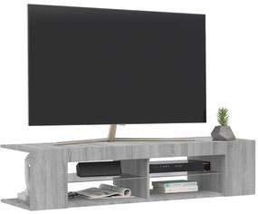 Móvel de TV com luzes LED 135x39x30 cm cinzento sonoma