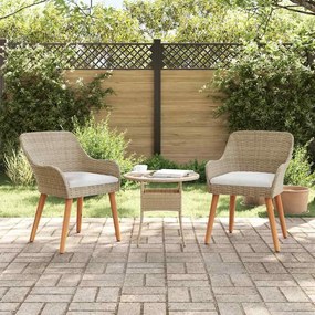 vidaXL Cadeira de Jardim 2 pcs Bege 55 x 62,5 x 82cm vime PE