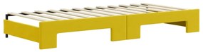 Sofá-cama com gavetão e gavetas 90x200 cm veludo amarelo