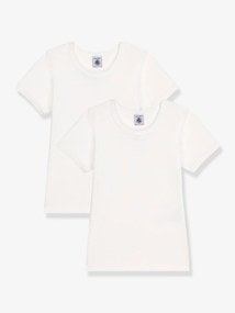 Lote de 2 t-shirts de mangas curtas, da Petit Bateau branco