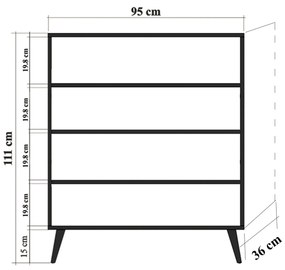 Armário Multiusos Multilux – Carvalho Sonoma – 95x111x36 cm