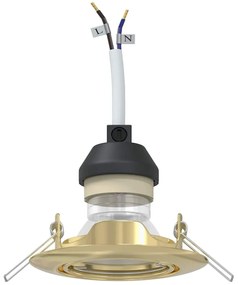 Luminárias Embutidas 24 pcs Redondas GU10 Dourado Ø90 mm Aço