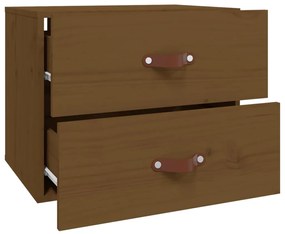 Mesa de cabeceira de parede 50x36x40 cm castanho mel