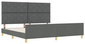 Cama vidaXL Cinza Escuro 200x200 cm Tecido