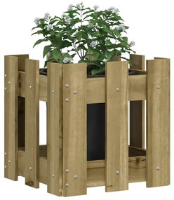 Vaso de jardim c/ design de cerca 30x30x30 cm pinho impregnado