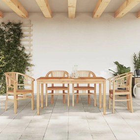 vidaXL 5 pcs conjunto de jantar p/ jardim madeira de teca maciça