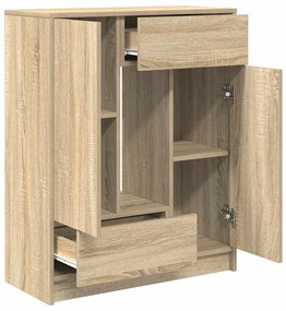 Aparador com gavetas e portas 73x31x90 cm carvalho sonoma