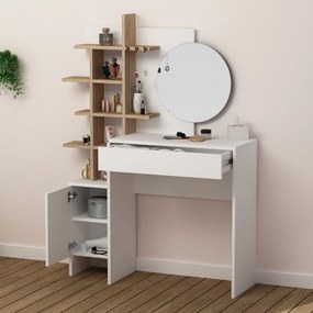 Armário Multiusos Mine – Nogueira e Creme – 93x144x31,8 cm
