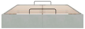 Otomano Bed Frame No Colchão Cinzento Claro 140x190 cm Veludo