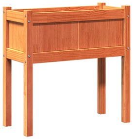 Floreira jardim c/ pernas 70x31x70cm pinho maciço castanho cera